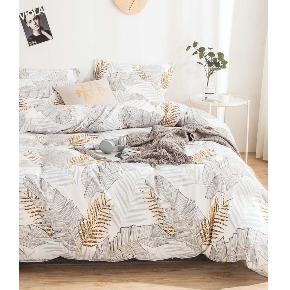 Leaves Print duvet set - Picture 2 of 3